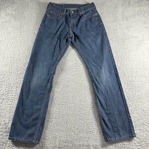 Levi's Jeans Mens 29x32‎ (Fits 27x29) 514 Blue Faded Whiskering Dark Wash
